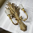 Vintage 1971 Syroco Gold Wheat Double Candle Wall Sconce Rococo Style 
