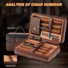 Cigar Humidor  Leather Cedar Wood Travel Case And Multifunctional Brown 