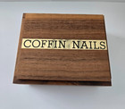 Vintage Coffin Nails Empty Box Solid Walnut By Benjor Novelty Item