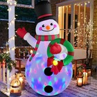6 Ft Christmas Inflatable Snowman With Colorful Rotating Led Lights Outdoor Yard
