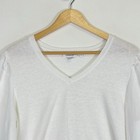 Chico s White Linen Pom Pom 3 4 Sleeve Knit Shirt Top Women s Sz 2 Large 12 New