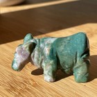 Unicorn Jasper Milk Cow Crystal Carving Natural Green Pink Gem Stone Sculpture
