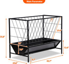Pasture Hay Feeder 45 Gallon  Heavy-duty Hay Grain Livestock Feeder With 24 Gall
