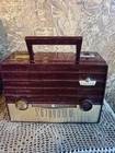 Vintage Philco C666 Portable Tube Flashlight Radio Burgundy Parts repair Nr