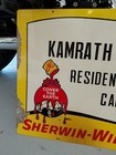 C 1960s Original Vintage Sherwin Williams Paint Sign Metal 2 Sided Cover Earth 