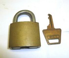 Vintage Padlock American Lock Co  Usa Brass W  Key
