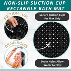 40 X 16 Inch Extra Long Non Slip Bath Mat For Tub And Shower Floors  Black