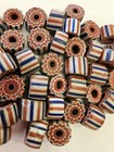 Antique Venetian 6-layer Chevron Beads     42 Small Beads  Classic Pattern