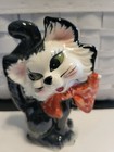 Vintage Ceramic Black Cat   Kitten Figurines Unbranded 