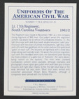 South Carolina Volunteers 1991 Civil War Uniforms Card  11  nm 