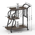 Rustic Bar Cart  3 Tier Rolling Bar Carts For The Home  Industrial Home Servi   