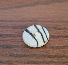Vintage White Button With Black Stripes    7 8 Inch