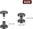 30pack Black Chicago Screws 6x10mm Flat Head For Diy Leather Crafts