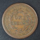 1850 Braided Hair Large Cent   grades Vg  Free Shipping  C5816