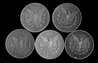 Five  5  Morgan Dollars 90  Silver  1881-1901   lower Grade cull  Lot C06