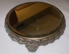Antique Art Noveau Plateau Beveled Mirror Tray Victorian Vanity Display