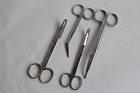 Lot Of Old Medical Instruments  4 Surgical Scissors  74129 