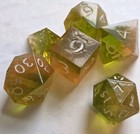 Dnd  Polyhedral Resin Dice 4-set Lot   Vintage Wood Dice Cup Custom New Handmade