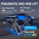 New 110v Rise Scissor Lift 7700lbs Pneumatic Release Auto Lift Car Lift
