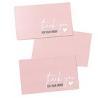 Thank You For Your Order Cards - Pink - 3 5   x2     100 Qty    Bonus Stickers