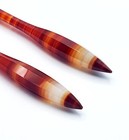 Dutch Silver Pickle Forks 19th Century Agate Handles