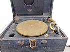 1920s Antique Portable Suitcase Wind-up Phonograph Made By The Victor Talking