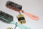 Lot 3 Vintage Hair Brushes Round Tip Dupont Nylon Bristles Nwt Blue Pink   Green