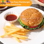Artificial Hamburger   12 Artificial French Fries Realistic Fake Food For Displa