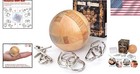 Wooden Sphere Puzzle Brain Teaser 2 36 In With 3 Random Metal Puzzles
