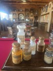 Solid Wood Antique Apothecary Cabinet Box Portable Medicine Chest Glass Bottles