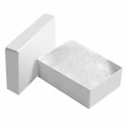 100 Glossy White Cotton Filled Boxes Jewelry Gift Box 2-5 8  X 1-1 2  X 1 