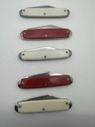 Lot Of 5 Vintage Usa Made Novelty Advertising 2 Blade Folding Knives 3 5    Close