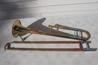 Rare Pioneer Concert Elhart Indiana Trombone W  Case   Mouthpiece Vtg Sn 42948
