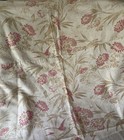 2x Antique French Botanical Chinoiserie Floral Bird Insect Cotton Fabric   Pink