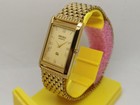 Vintage Classic Seiko Slim Tank Japan Made Gold Dial Men s Wrist Watch