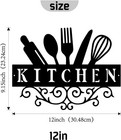 12x9in Metal Kitchen Wall Sign Rustic Farmhouse Decor Black Hanging Art  