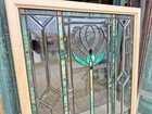 Antique Stained   Beveled Glass Window 33 X 38