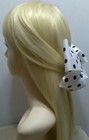 2 Pcs 7  White Polka Dots Big  Lady Girl Large Jumbo Clip Hair Bow Ribbon  