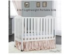 Dream On Me 2 In 1 Lightweight Folding Portable Crib Stationary - White