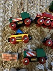 Huge Lot Of Wood Brio Railway System Sweden Train Car Truck Tow Semi Figures Zoo