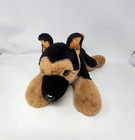 Fao Schwarz German Shepherd Black Brown Puppy Dog Plush Stuffed Laying Down 14   