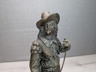 Antique Cast Bronze Statue Jennings Brothers Musketeer Ornate Base 14  Tall