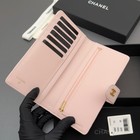                          Long Wallet Quilted Leather Pink Gold Hardware 96067 - New