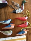 Wood Ducks birds owl Lot Of 20 Ornaments Hanging Decor Painted