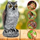 Owl Decoy Statue Protect Garden Yard Scare Birds Away Pigeon Repellent Scarecrow