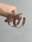 Vintage 925 Handmade Hammered Silver Huge Hoop Earrings