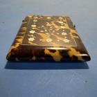 Antique Victorian Faux Tortoiseshell Card Case Floral Inlay Pocket Case  Read