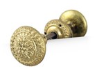 Ornate Gold Plate Over Brass Door Knob Set