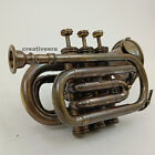 Brass Trumpet Antique Pocket Decorative Trumpet Mouthpiece Vintage Gift