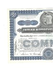 1931 Indian Motocycle Company Stock Certificate  20 Shares 